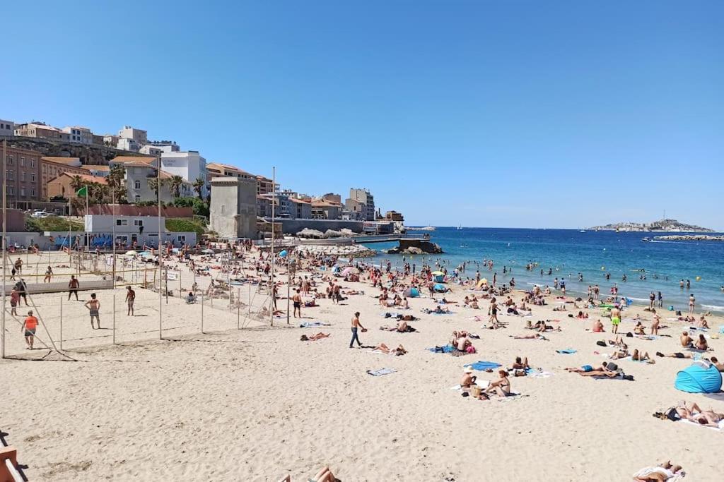 Super T2 Climatise Avec Balcon A Pied Plage Catalan Марсель Экстерьер фото